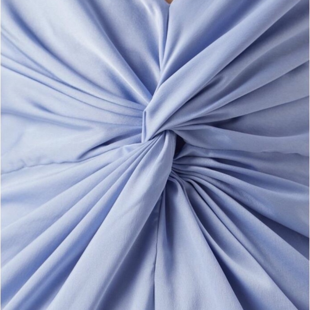 Abercrombie & Fitch Blue Twist-Front Spaghetti Strap Prom Wedding Dress Size L - Picture 11 of 12